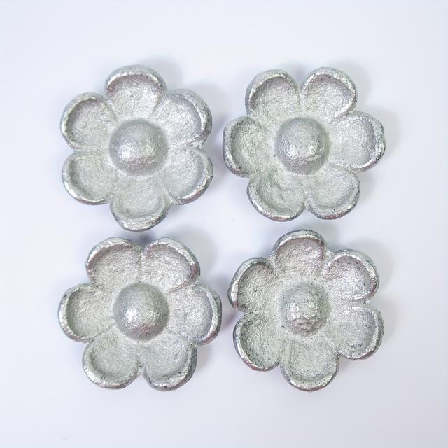 TEMU 4er-Set Silberfarbene Pflaumenblüten - Gussstahl-Muster- für Nähen, Schreiben & Zeichnen