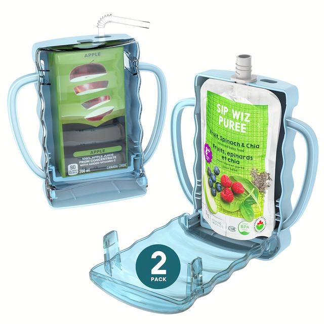 TEMU Flybok 2pcs Set/baby Products/baby Bag Stand, Non-squeezing Bag Stand, Food Bag And Stand - Anti-squeezing Yogurt Bag, Reusable. Essential For Children