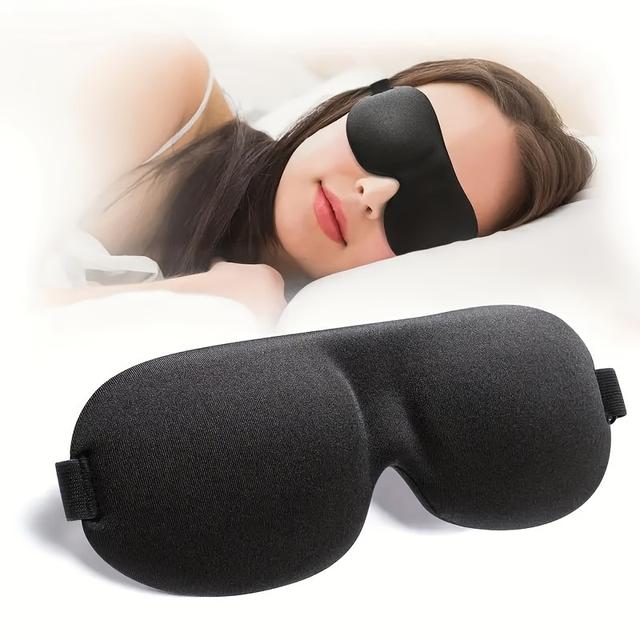 TEMU 1pc Blackout Breathable Eye Mask For Sleeping, Soft Comfy 3d Contoured Eye Mask, For Nap, Travel, , Yoga Meditation