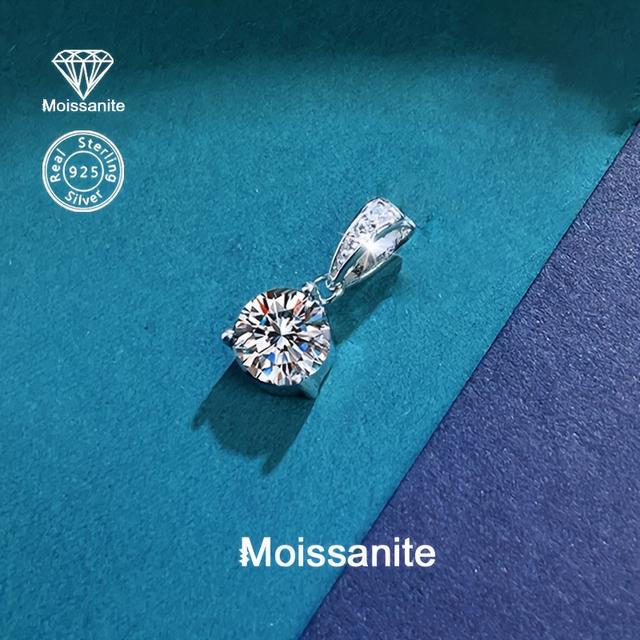 TEMU 925 Silver 1 Carat Moissanite Teardrop Pendant Without Chain, Fashion Jewelry For Daily Wear, Vacation, Party, Wedding, Valentine's Day, Christmas, Halloween Gift