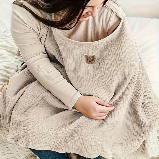 TEMU Cover, 100% Braided, Breathable And Soft Breastfeeding Shawl, Stroller Awning, Seat Canopy, Mother's Privacy Apron, Anti-exposure, Suitable For Use Over 1