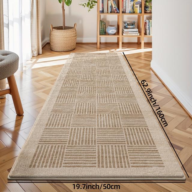 TEMU Kitchen Rug And Mat Non-slip Washable, Kitchen Mat For Floor, Plaid Runner Rug Kitchen Rug For Kitchen, , Laundry Room, Hallway Home Decor