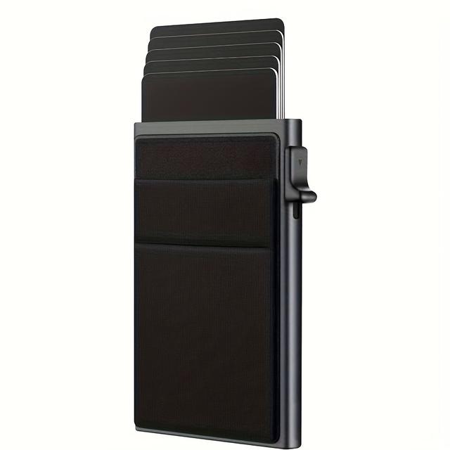 TEMU حافظة بطاقات ائتمانية مع حماية RFID وفتحة للعملات المعدنية - محفظة رجالية صغيرة قابلة للطي