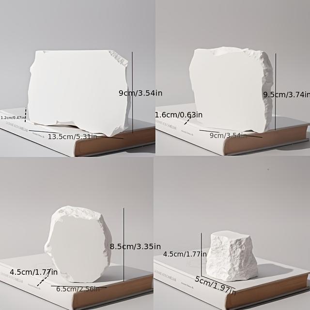 TEMU 4pcs Nordic Irregular Plaster Bricks, Photography Props, Decorative Background For Home Decor, Photo Shoot Accessories
