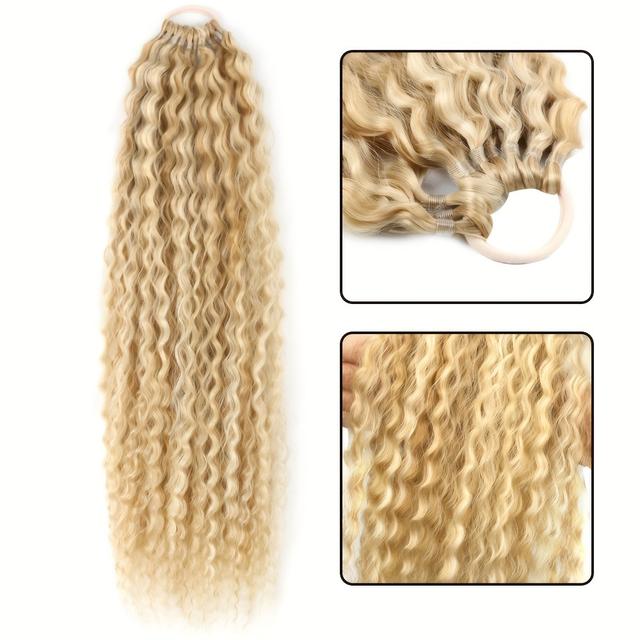 TEMU 20-Zoll Synthetische Lockige Pferdeschwanzverlängerung für Frauen, mit langen, umwickelten Schwänzen und einem Haargummi