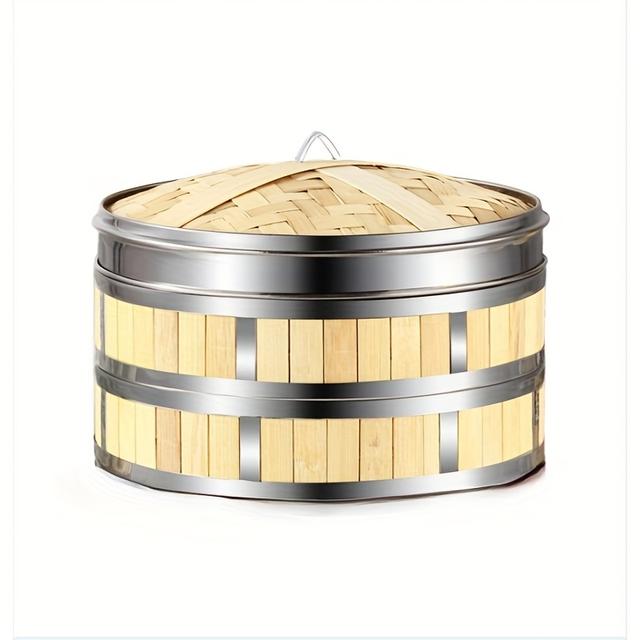 TEMU Traditional Steamer Handmade Stainless Steel Bun Steamer Kitchen Cookware Fish Rice Dim Sum Basket Rice Pasta Cooker Food Stuffed