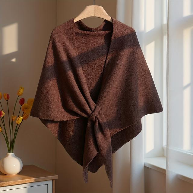 TEMU 1/2pcs Women's Elegant Shawl Scarf - Winter Warm Windproof Wrap, Soft Non-stretch Blazer Poncho Suitable For Dresses, Coats & Parties, Weddings, Travel - Options (hand Wash/)