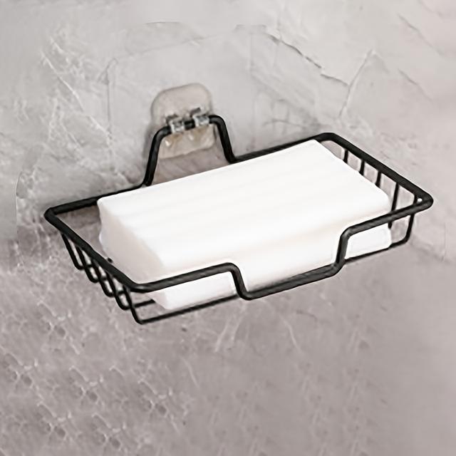 TEMU Bathroom Stainless Steel Soap Dish: Rectangular Wall-mounted Soap Holder With Drainage Holes For 2 Bars - No Drilling Required, Suitable For Halloween And Christmas Decorations