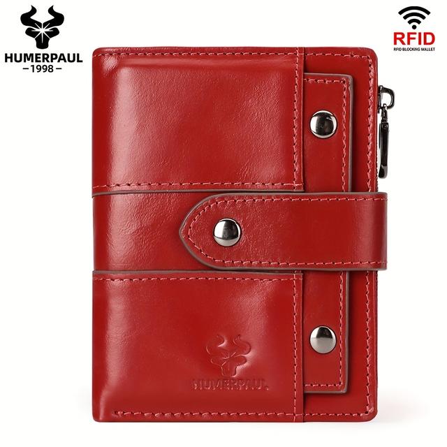 TEMU Women's Fashion Large Capacity Classic Genuine Leather Wallet Neutral; Couple ; Gender-neutral Women's Wallet