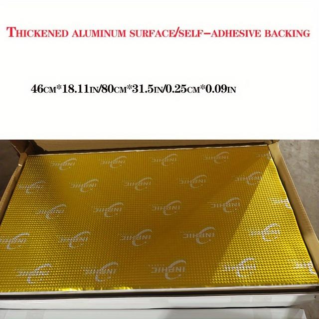 TEMU مجموعة النيوبرين الذهبية الممتازة للعزل الصوتي وامتصاص الصدمات للسيارات والمركبات الترفيهية - تقليل الضوضاء، ثبات محسّن مع فيلم أمامي من الألومنيوم