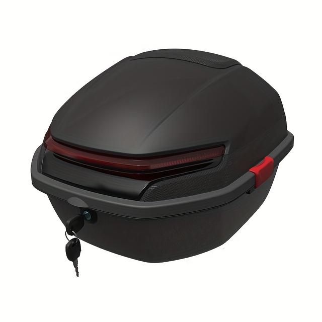 TEMU 40l Motorcycle Rear Top Box Tail Trunk Luggage Top Lock Storage Carrier Case Motorcycle Helmet Luggage Storage For Motorbike Moped Back Rear Hard Case