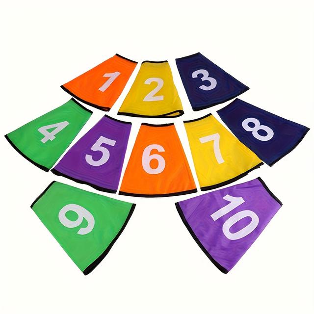 TEMU 10pcs Sports Training Marker Cones Sleeve Numbered Cone Cover For Basketball Tennis Durable Outdoor Indoor