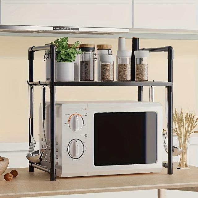 TEMU Pionowa Półka do Przechowywania, Stojak na Butelki z Przyprawami, z Hakami, Półka Stojąca