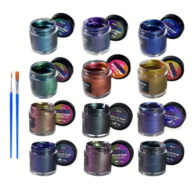TEMU 12 Színű Kaméleon Szett - Egy Halloween Ajándék Fém Akril Festék - Vízfesték Karácsonyi Dekorációhoz - Ideális Művészi Projektekhez Gipszen, Virágokon, Bőrön, Szöveten, Kerámián