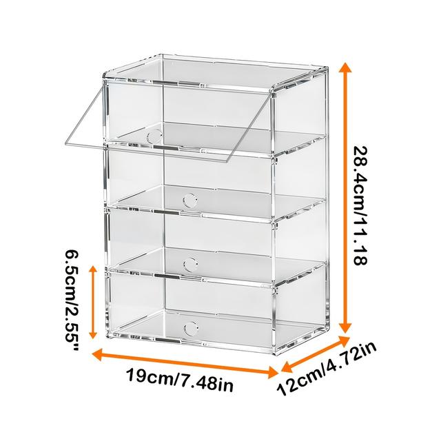 TEMU Transparent Acrylic Display Case With 2, 3, Or 4 Layers – Storage Box For Model Cars And Collectibles