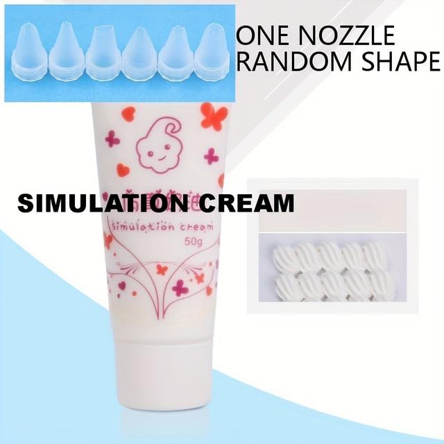 TEMU 1pc Simulation Cream + 1pc Random Nozzle | Handmade Painting Material, Fake Set For Art & Craft Supplies, 12 Vibrant Colors