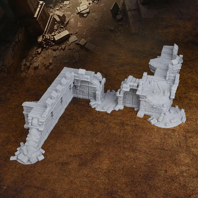 TEMU Modular Walls Ruins Terrain Set | Grey Plastic Modular Terrain For Ttrpg Role Playing Board Games, Great Additions For Any Ttrpg Campaigns, Brand: 3dmagic