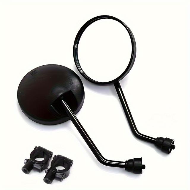 TEMU 2pcs Bicycle Rearview Mirror Reflector, Adjustable Rotatable Handlebar Back Mirror, Wide-angle Rearview Mirror For Electric Bike Scooter, Round Rearview