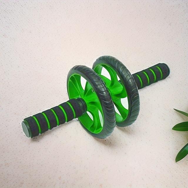 TEMU 1pc Abdominal Wheel Ab Roller Double Wheel Three-wheel Abdominal Trainer Slimming Belly Men And Women Fitness Equipment Silent Roller