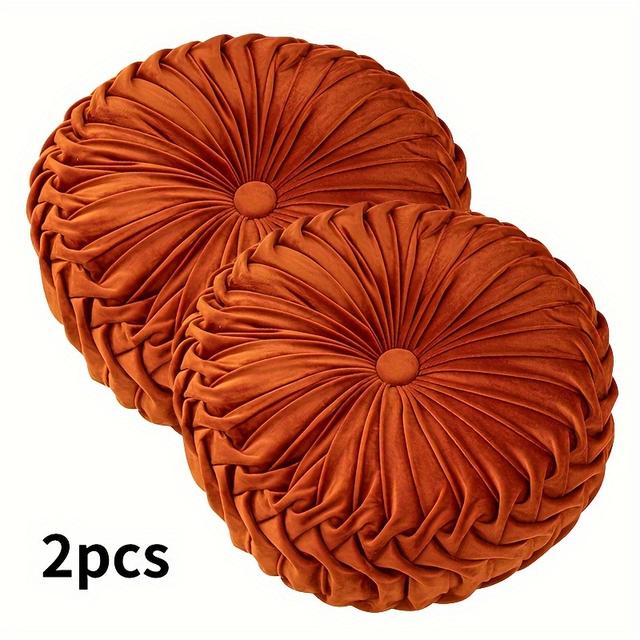 TEMU 2pcs Modern Washable Plush Round Pillows Suitable For Sofa, Bed, Chair - Hand Washable Soft Cushions With Non-slip Bottom, , Neutral Decorative Accent Pillows (no Insert Replacement)