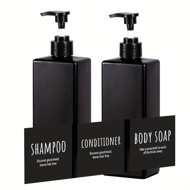 TEMU 2pcs 17oz Soap Dispenser For Bathroom, Shampoo And Conditioner Bottles, Hand Wash Dispenser, Hand Wash Dispenser Set, Shampoo Bottle, Shampoo Bottles, Shampoo Bottle Travel