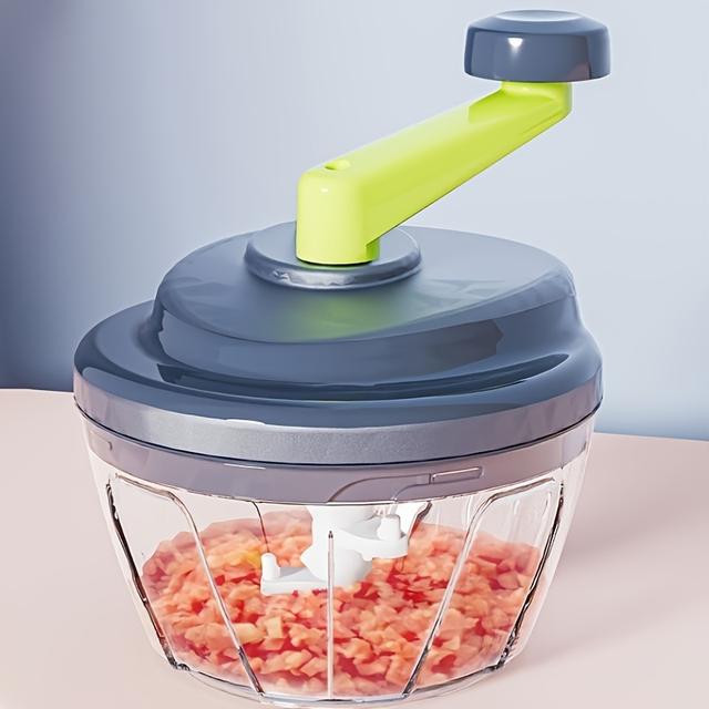 TEMU Manual Household Kitchen Vegetable Chopper, Meat Grinder, Hand-cranked Slicer, Multi-functional Garlic Masher & Puree Maker, Baby Food Processor