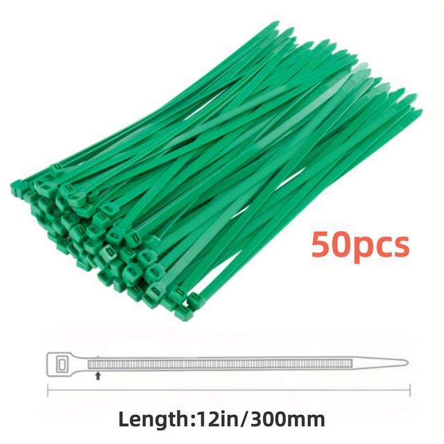 TEMU 50pcs/100pcs Polyamide Interlocking Self-locking Nylon Zip Ties - Durable Plastic Cable Ties For Home And Office Use