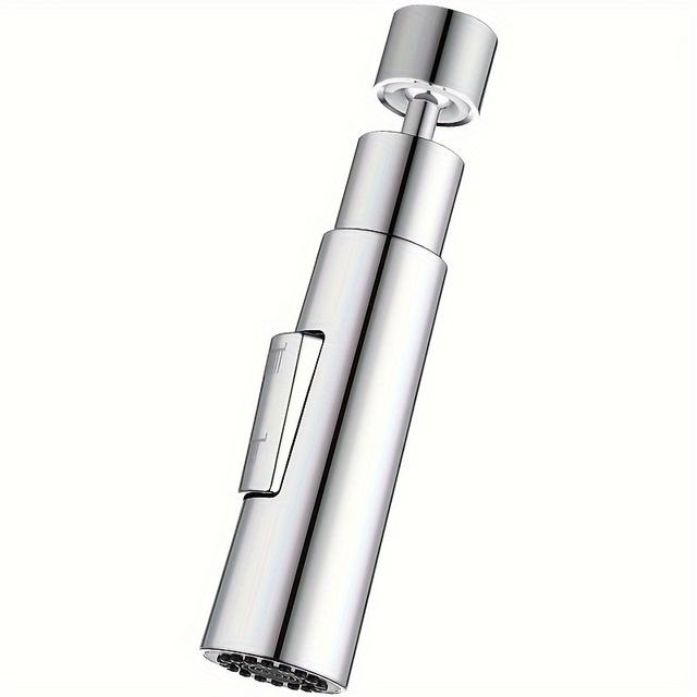 TEMU 360° Roterande Stänkskyddad Kökskranförlängare med Anti-Stännskydd – Enkel Montering, Hållbar Plastförlängning för Standardkranar, Kompatibel med Sprutmunstycken, Modern Köksprydnad, Slät Finish