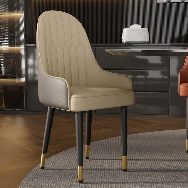 TEMU Conjunto de 2 Cadeiras para Sala Jantar em Microfibra: Metálicas, Encosto , Tecido Moderno Laranja + Cinza e – Ideal Para Restaurante, Salão ou Cozinha