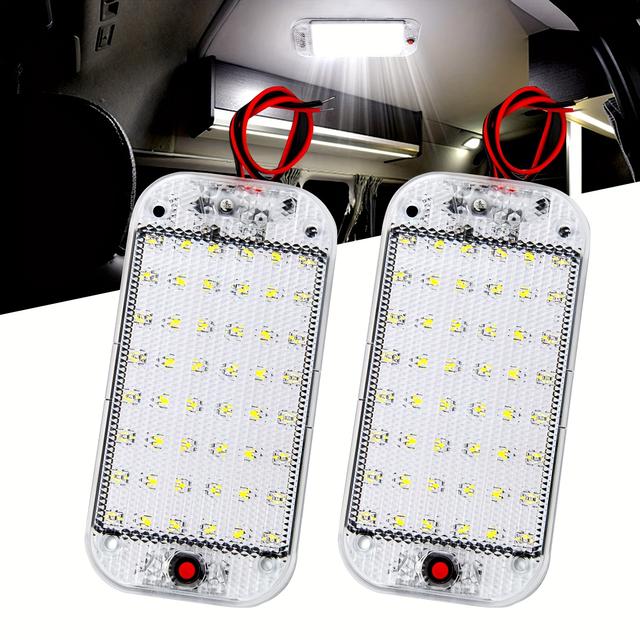TEMU Luces Interiores LED MERTTURM de 2 piezas para Camiones y Autocaravanas - 12V, 10W con Encendido/Apagado, 48 LEDs - Ideales para Remolques de Campaña, Barcos y Más Iluminación Interior