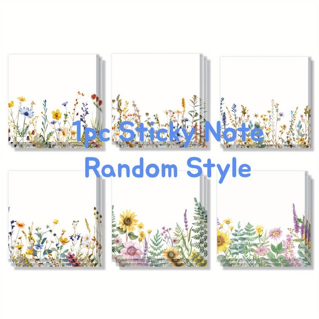 TEMU Sticky Notes - 3x3 Inch Square Adhesive Memo Pads, School, Office & Home Supplies, Ideal Gift For Students & Teachers (assorted Designs), Random Style, Cute