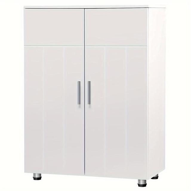 TEMU 1pc Bathroom Cabinet, Narrow Bathroom Cabinet, Sideboard, Chest Of Drawers With 3 Shelves, Adjustable Shelf Storage Cabinet For Living Room, Kitchen, Hallway, Freestanding White