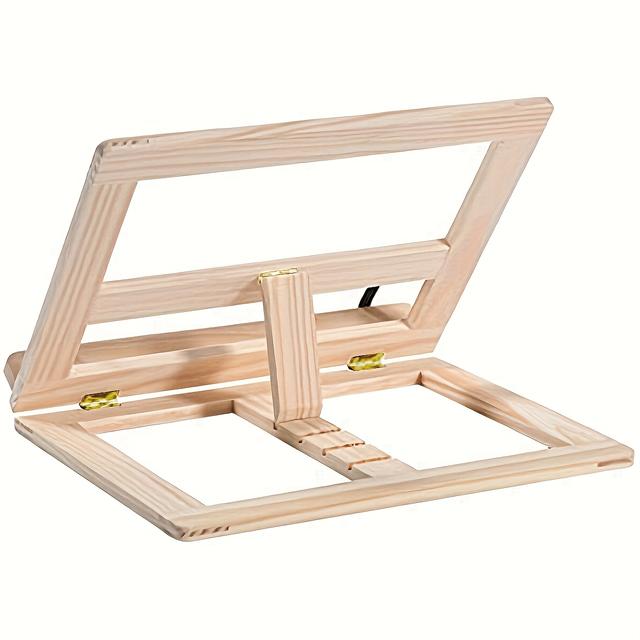 TEMU Support de Lecture en Bois avec Chevalet Réglable à 4 Vitesses - Porte-Bureau Portable pour Ordinateur Portable, Livre et Tablette, Ergonomique pour Bureau à Domicile & Étude, Bureau Ajustable