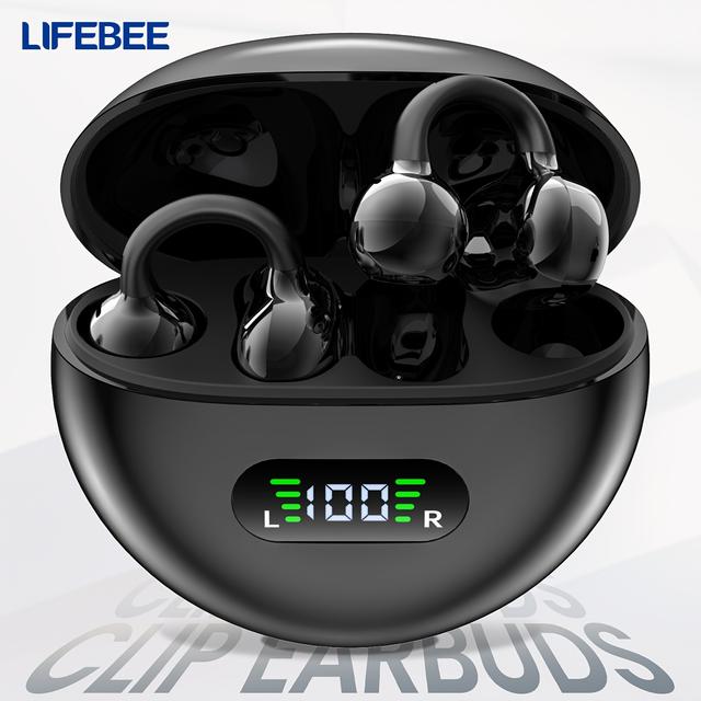 TEMU Lifebee New Clip- Headphones Fashionable Comfortable Headset, Music Deep Hanging Earbuds, Ows Earphones For Android/ios, Cellphone Gaming Couples Earpieces Smart Headphones