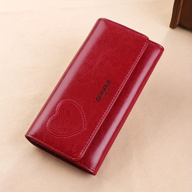 TEMU Жіночий -, великої місткості, з натуральної шкіри, модний, простий, , з багатьма відділеннями для карток, тримач для карток, багатофункціональний