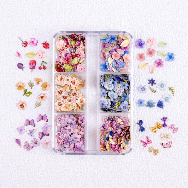 TEMU 300pcs Wood Flower And Resin Fillings - And Pieces, Suitable For Crafts, Jewelry Making, And Home Decor, Spring-themed Gift Box, Jewelry Casting Tools