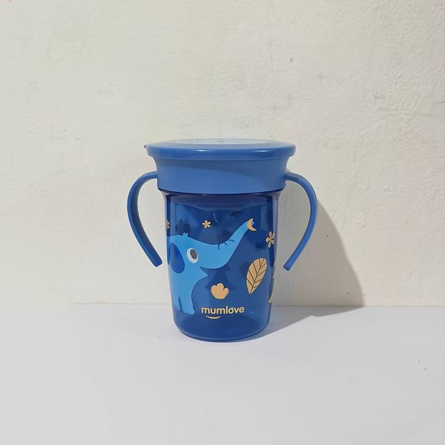 TEMU Mumlove Leakproof & -slip Toddler Cup Suitable For 6m+ 3 Years - Food-grade Pp Sippy Cup With Sturdy Handle, Leakproof Lid & Cute Animal/floral Patterns, Reusable Feeding Cup