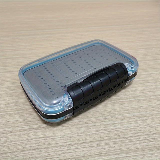 TEMU Double-sided Transparent Fly Fishing Tackle Box With Waterproof Rubber Ring For Storing Bait And Insects
