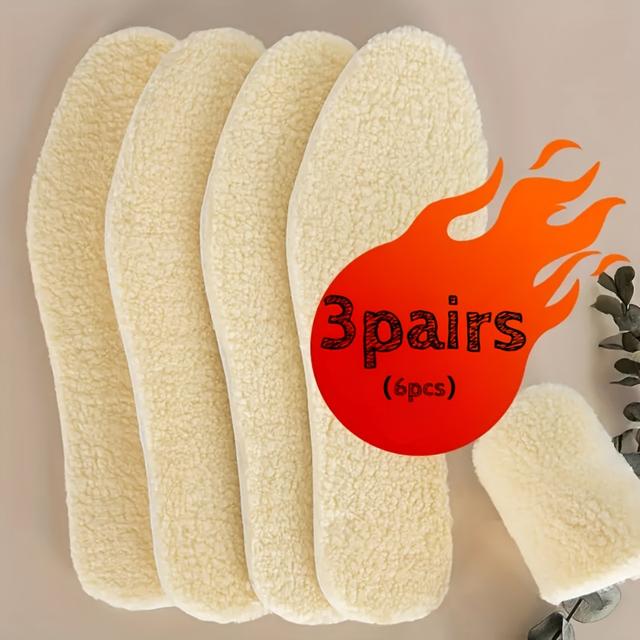 TEMU 3 Pairs (6pcs) Of Thermal Insoles Designed For Winter, Providing . Soft Plush Insoles Are Suitable For Shoes, Snow Boots, And Men And Women, Making Them Ideal For Outdoor Activities And Sports