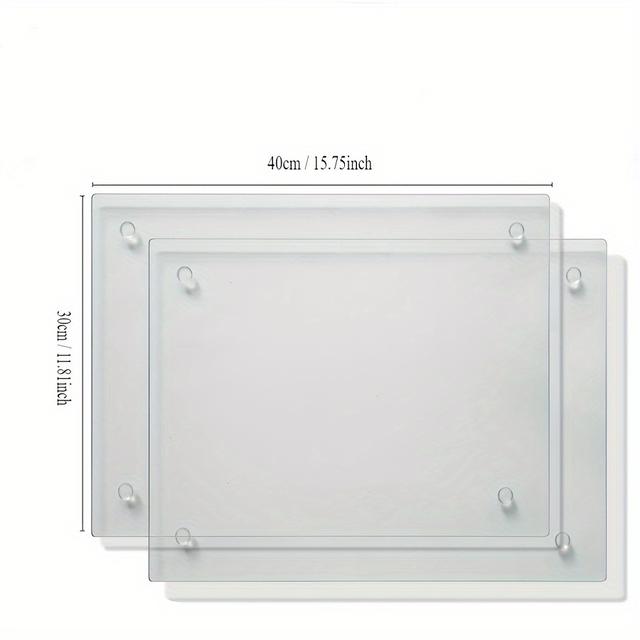 TEMU Glass Cutting Board For Kitchen Counter, Tempered Glass Chopping Boards Dishwasher Safe, Small Clear Countertop Tray, Scratch Resistant, Heat Resistant, Approximate16"x12"