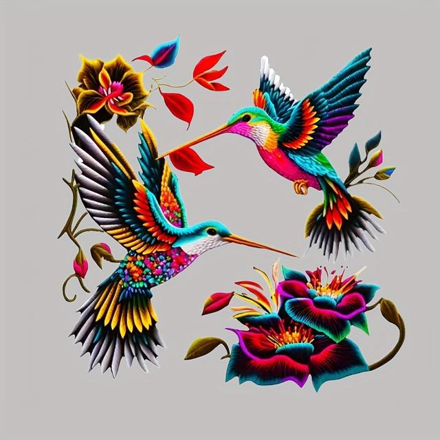 TEMU 1pv Embroidered Effect Hummingbird, Washable Heat Transfer Patch, Iron-on Patch Suitable For T-shirts, Sweatshirts, Jeans, Hoodies, Backpacks, Handbags, Pillows, And Vintage Baseball Caps