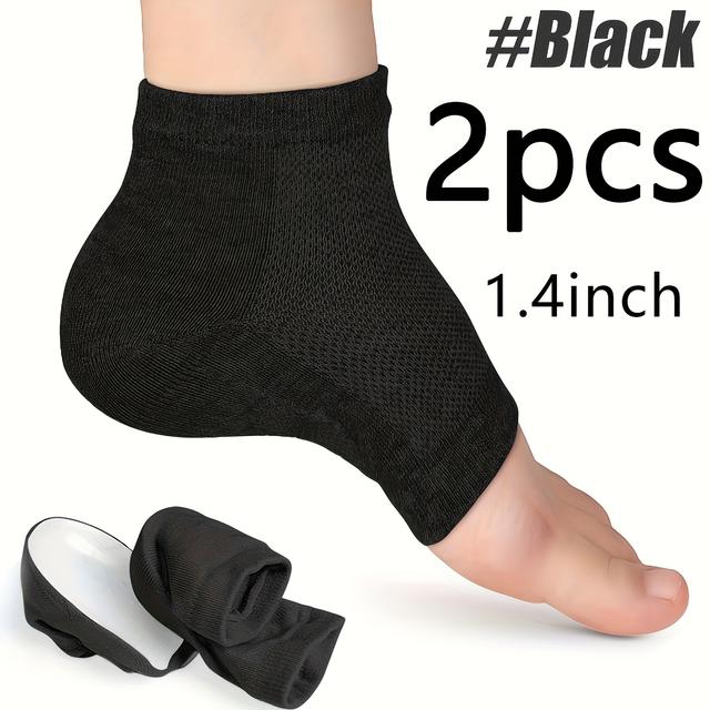 TEMU طقم جوارب داخلية لرفع الطول مكون من قطعتين للجنسين، جوارب سرية مصممة لرفع الطول مع حشوات للكعب لتغذية الكعب الجاف