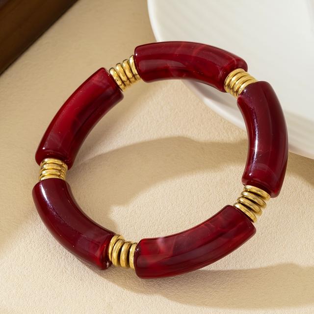 TEMU 1pc Fashion Trendy Beaded Cylinder Resin Stretch Bracelet