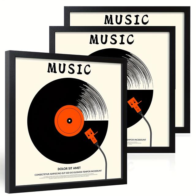 TEMU de Vinilo Artificial para Discos de Madera de 12.5x12.5 Pulgadas - Estuche Vertical en la Pared para de Álbumes y Decoración, Soporte Individual para LP