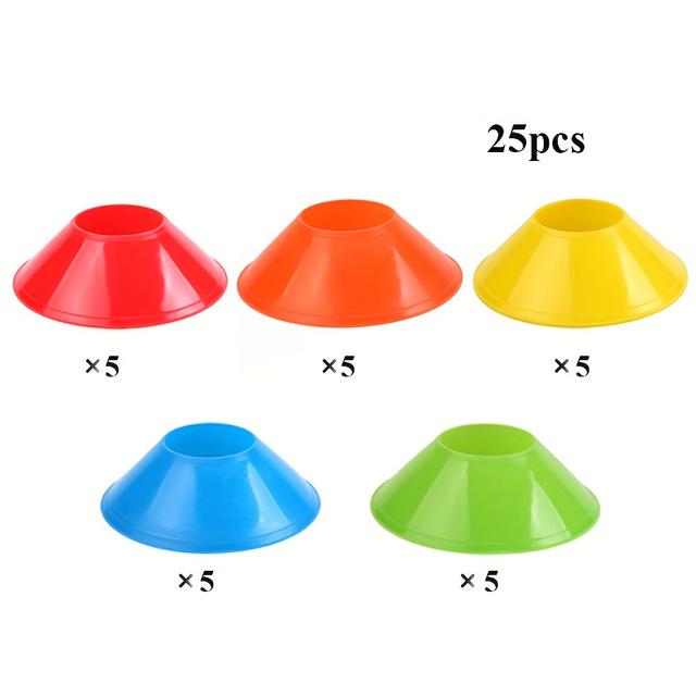 TEMU 25-pack Marker Discs For Soccer And Basketball Speed Agility Training Obstacles, Step Barriers, And Marker Cones - Soccer Training Equipment