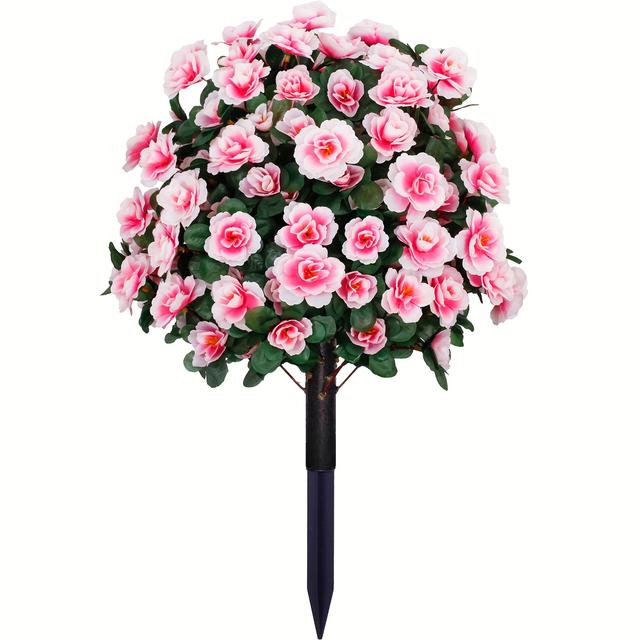 TEMU 1 Set Of Outdoor Artificial Flower Azalea Bouquet, Azalea Artificial Of Plastic Cloth, Outdoor , Spring And Decoration, Patio, Porch, Window Frame, Hanging, Event And Party Supplies