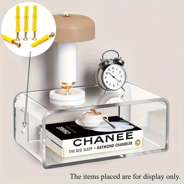 TEMU Comodino da parete in acrilico, tavolino da , mensola sospesa per uso (, , )