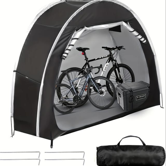 TEMU Bike Storage Shed Tent With Storage Bag, Outdoor Portable Bicycle Storage Sheds With 210d Oxford Fabric, Garage For 2 Bikes, Bicycle Covers Shelter For Motorcycle, Garden Tools, Toys, Lawn
