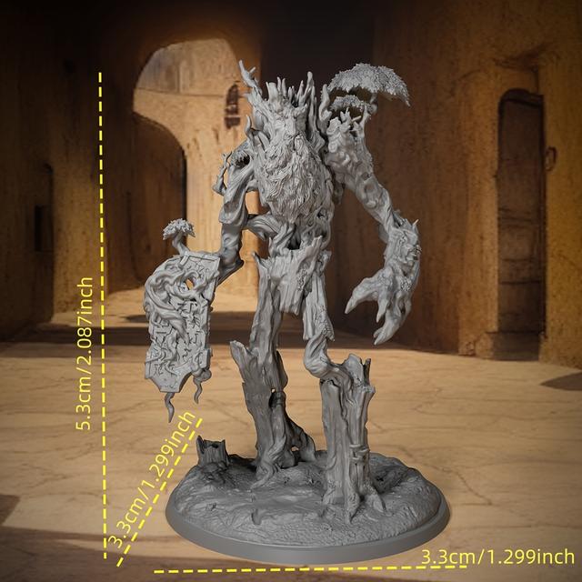 TEMU Ancient Resin Miniature - Unpainted Grey Desktop Ornament, Tabletop Game Collectible Figure