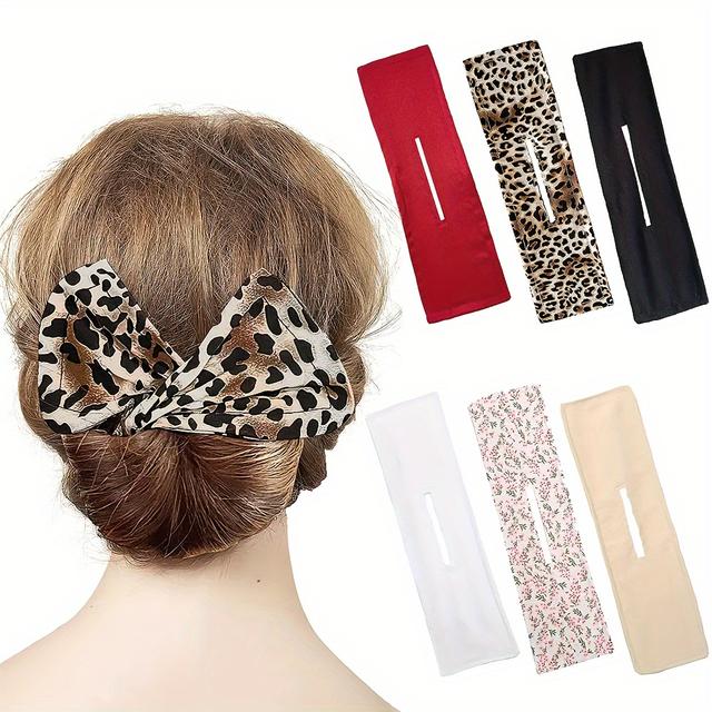 TEMU 6pcs Hair Curler Set, Women's Bun Magic Twist Hair Clips, Round Knot And Crown , Polyester, Elegant Style, Unisex, Fragrance-free, For Thin &